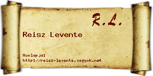 Reisz Levente névjegykártya